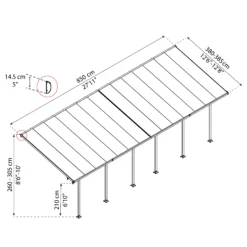 Palram - Canopia Feria White Non-retractable Awning, (L)7.87m (H)3.05m (W)3.85m 16 Palram - Canopia Feria White Non-retractable Awning, (L)7.87m (H)3.05m (W)3.85m -Gardens and Outdoor palram canopia feria white non retractable awning l 7 87m h 3 05m w 3 85m7290103122737 01t bq