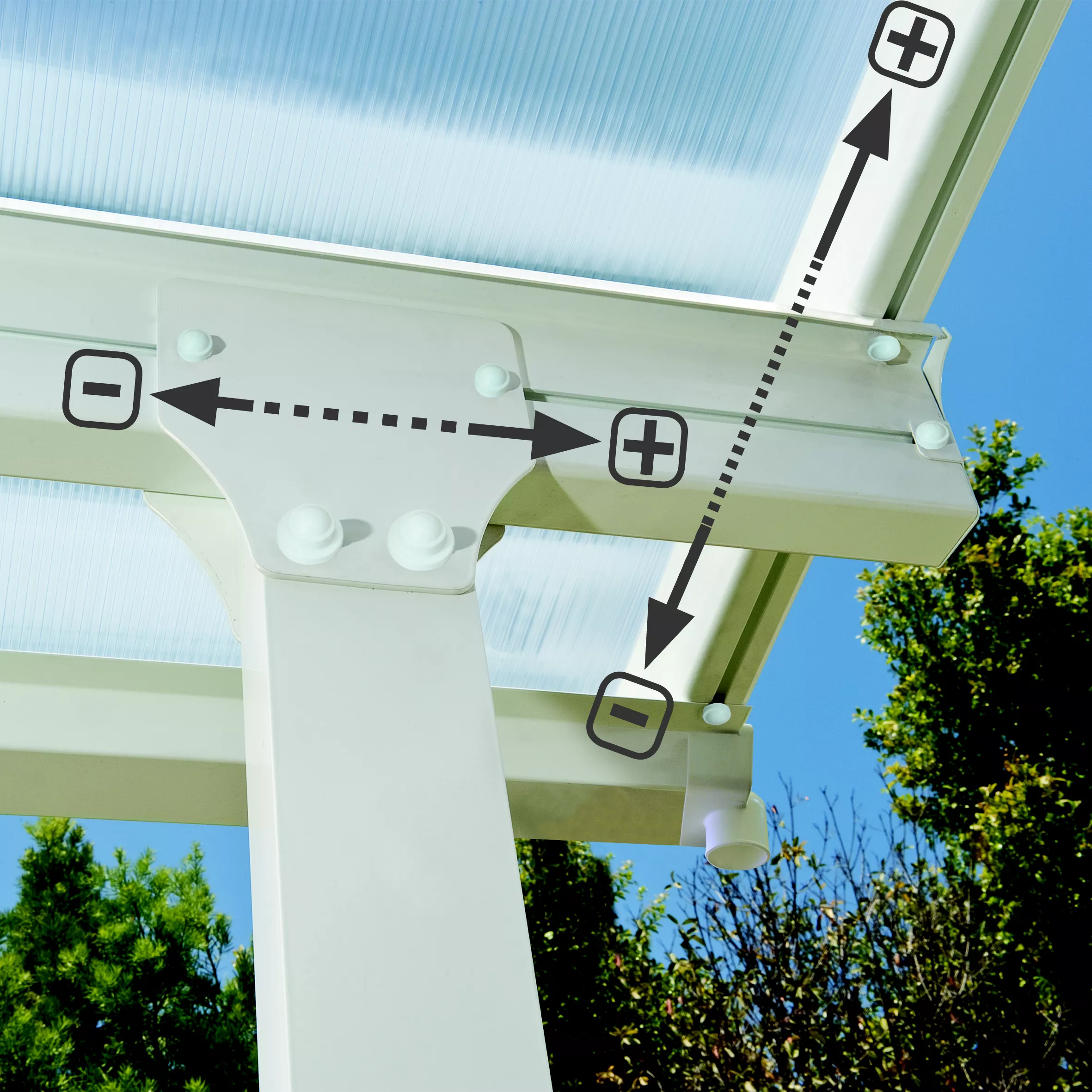 Palram - Canopia Feria White Non-retractable Awning, (L)7.87m (H)3.05m (W)3.85m 4 Palram - Canopia Feria White Non-retractable Awning, (L)7.87m (H)3.05m (W)3.85m - Image 2