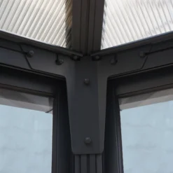 Palram - Canopia Garda Grey Hexagonal Gazebo, (W)5.17m (D)5.95m - Assembly Required -Gardens and Outdoor palram canopia garda grey hexagonal gazebo w 5 17m d 5 95m assembly required7290108137040 05i bq