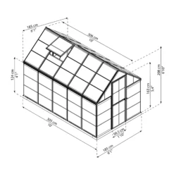 Palram - Canopia Harmony Grey 6X10 Greenhouse 14 Palram - Canopia Harmony Grey 6X10 Greenhouse -Gardens and Outdoor palram canopia harmony grey 6x10 greenhouse7290108137699 01t BQ