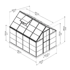 Palram - Canopia Harmony Grey 6X8 Greenhouse -Gardens and Outdoor palram canopia harmony grey 6x8 greenhouse7290108137682 01t BQ