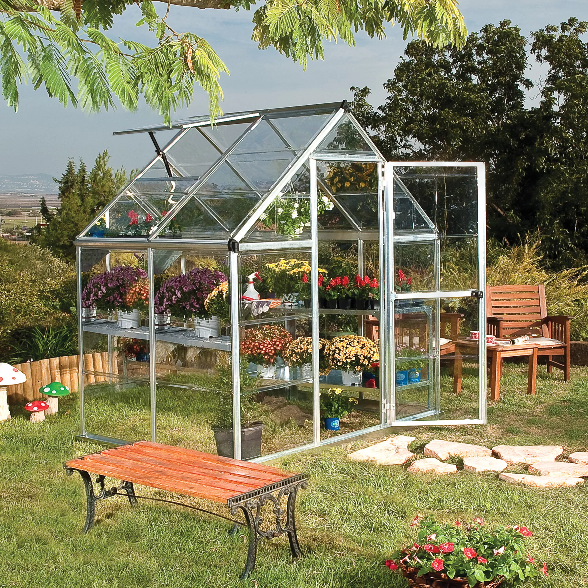 Palram - Canopia Harmony Silver 6x4 Greenhouse 3 Palram - Canopia Harmony Silver 6x4 Greenhouse