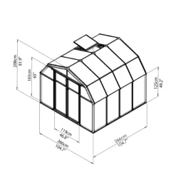 Palram - Canopia Hobby Gardner Green 8x8 Greenhouse -Gardens and Outdoor palram canopia hobby gardner green 8x8 greenhouse7290103121655 02t bq