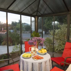 Palram - Canopia Ledro Grey Rectangular Gazebo, (W)2.95m (D)2.95m - Assembly Required -Gardens and Outdoor palram canopia ledro grey rectangular gazebo w 2 95m d 2 95m assembly required7290108136524 02i bq