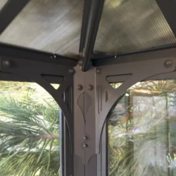 Palram - Canopia Ledro Grey Rectangular Gazebo, (W)2.95m (D)2.95m - Assembly Required -Gardens and Outdoor palram canopia ledro grey rectangular gazebo w 2 95m d 2 95m assembly required7290108136524 05i bq