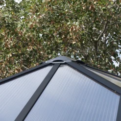 Palram - Canopia Ledro Grey Rectangular Gazebo, (W)2.95m (D)2.95m - Assembly Required -Gardens and Outdoor palram canopia ledro grey rectangular gazebo w 2 95m d 2 95m assembly required7290108136524 09i bq