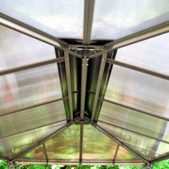 Palram - Canopia Martinique Grey Rectangular Gazebo, (W)4.3m (D)2.96m - Assembly Required -Gardens and Outdoor palram canopia martinique grey rectangular gazebo w 4 3m d 2 96m assembly required7290108130249 05i bq