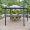 Palram - Canopia Monaco Grey Hexagonal Gazebo, (W)4.5m (D)3.9m - Assembly Required -Gardens and Outdoor palram canopia monaco grey hexagonal gazebo w 4 5m d 3 9m assembly required7290108130232 01i bq