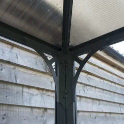 Palram - Canopia Monaco Grey Hexagonal Gazebo, (W)4.5m (D)3.9m - Assembly Required -Gardens and Outdoor palram canopia monaco grey hexagonal gazebo w 4 5m d 3 9m assembly required7290108130232 06i bq