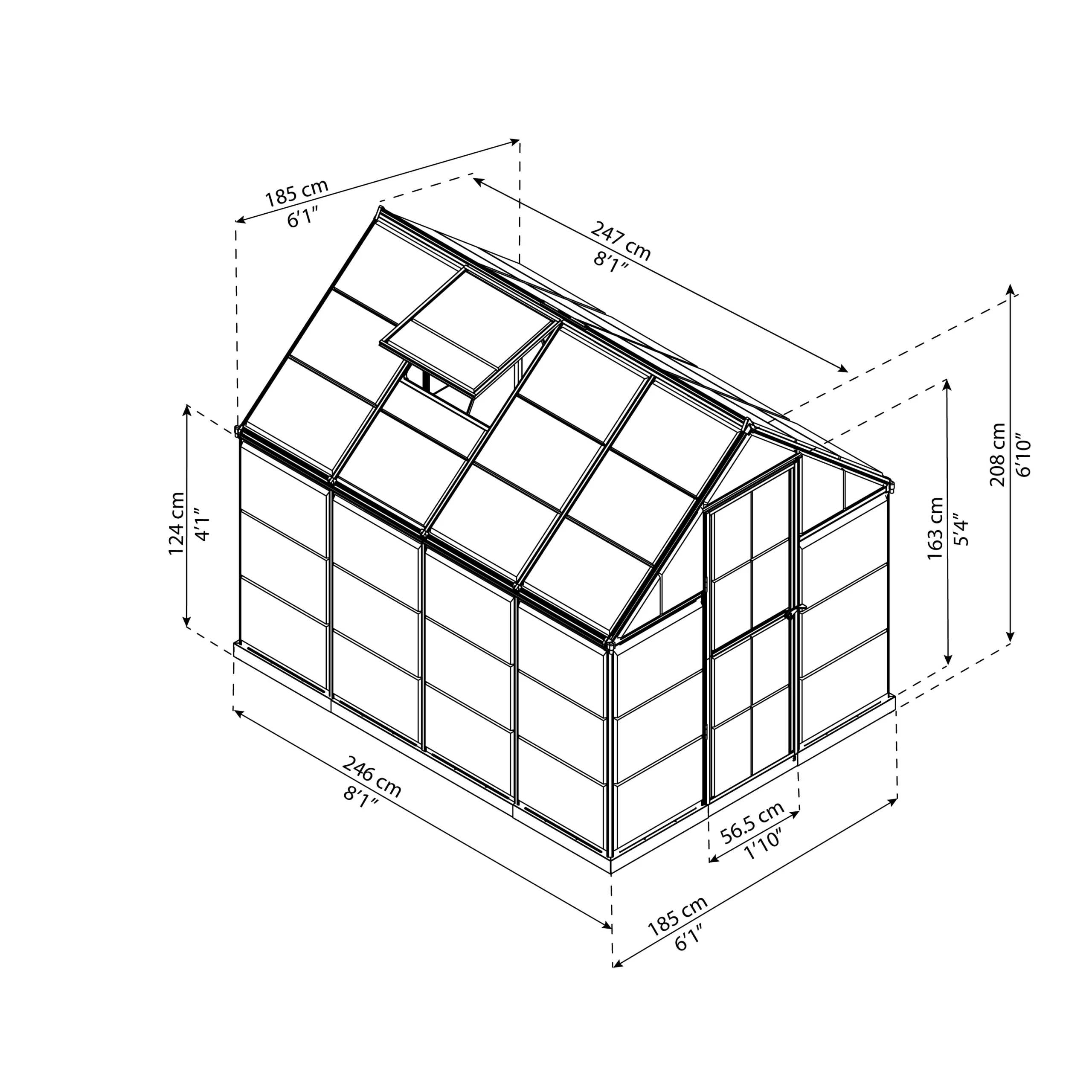Palram - Canopia Mythos Green 6X8 Greenhouse 9 Palram - Canopia Mythos Green 6X8 Greenhouse - Image 7