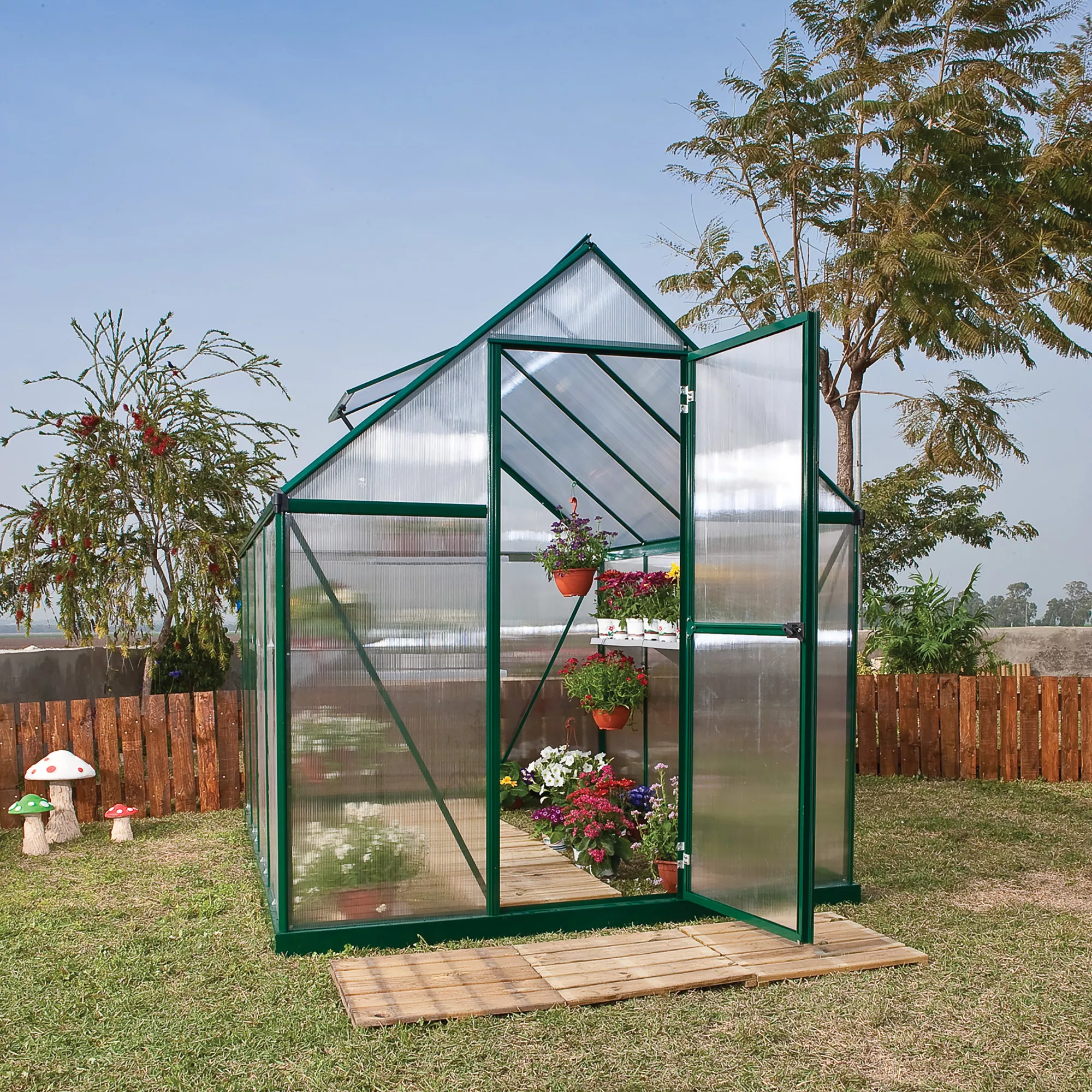 Palram - Canopia Mythos Green 6X8 Greenhouse 7 Palram - Canopia Mythos Green 6X8 Greenhouse - Image 5