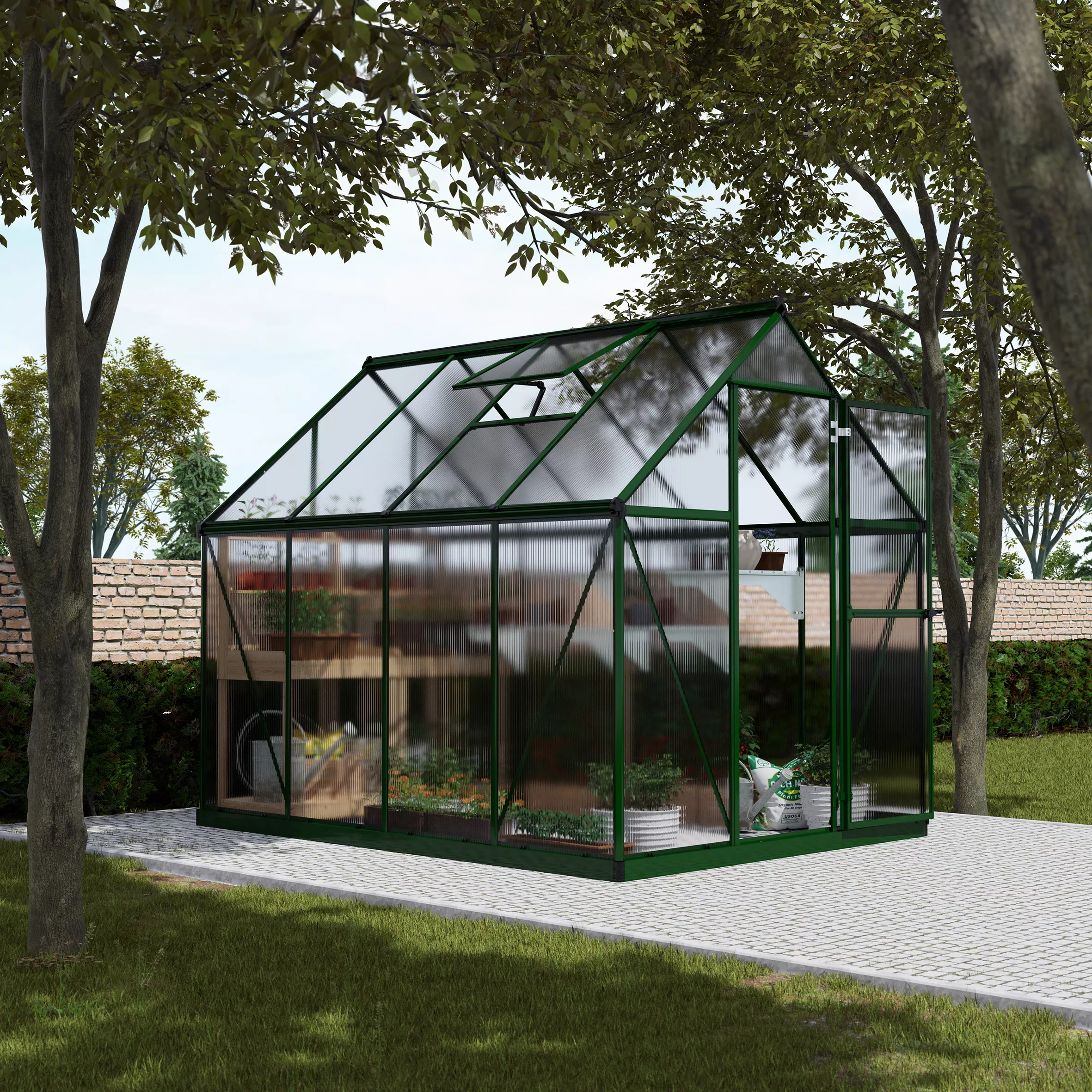 Palram - Canopia Mythos Green 6X8 Greenhouse 8 Palram - Canopia Mythos Green 6X8 Greenhouse - Image 6