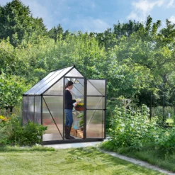Palram - Canopia Mythos Grey 6X6 Greenhouse -Gardens and Outdoor palram canopia mythos grey 6x6 greenhouse7290108601039 02i BQ