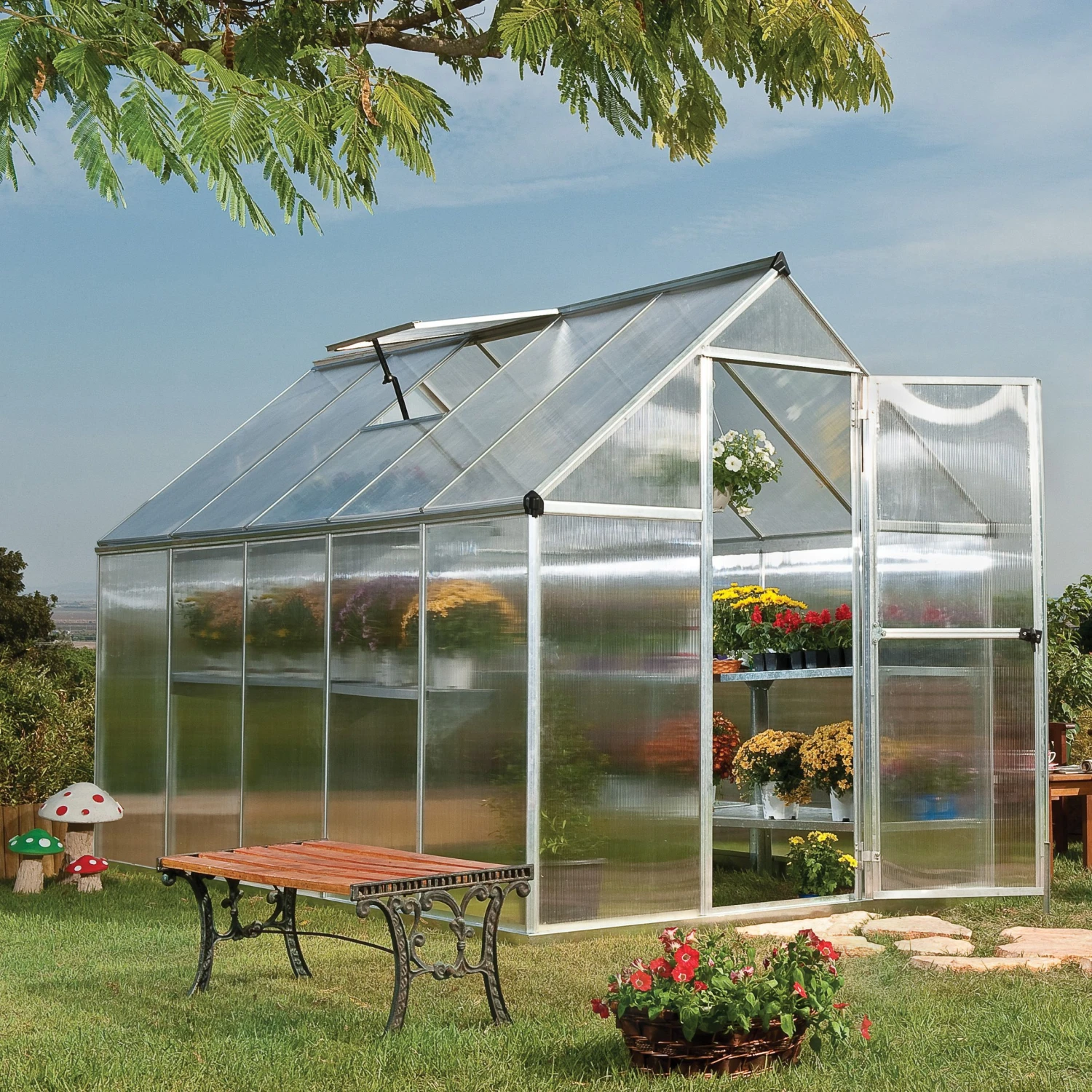 Palram - Canopia Mythos Silver 6x10 Greenhouse 3 Palram - Canopia Mythos Silver 6x10 Greenhouse