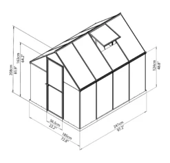 Palram - Canopia Mythos Silver 6x8 Greenhouse -Gardens and Outdoor palram canopia mythos silver 6x8 greenhouse7290103110598 01t bq