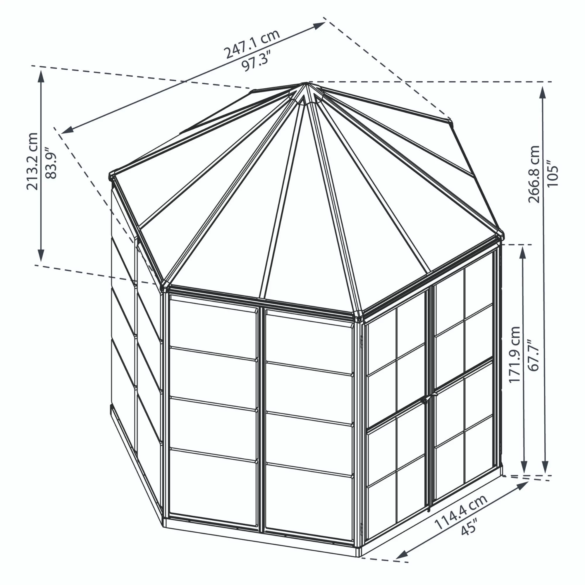 Palram - Canopia Oasis™ Grey 8x6 Greenhouse 11 Palram - Canopia Oasis™ Grey 8x6 Greenhouse - Image 9