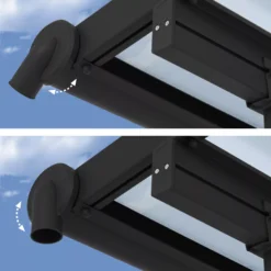 Palram - Canopia Olympia Grey Non-retractable Awning, (L)5.46m (H)3.05m (W)2.95m -Gardens and Outdoor palram canopia olympia grey non retractable awning l 5 46m h 3 05m w 2 95m7290108134001 05i bq