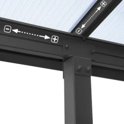 Palram - Canopia Olympia Grey Non-retractable Awning, (L)5.46m (H)3.05m (W)2.95m -Gardens and Outdoor palram canopia olympia grey non retractable awning l 5 46m h 3 05m w 2 95m7290108134001 06i bq