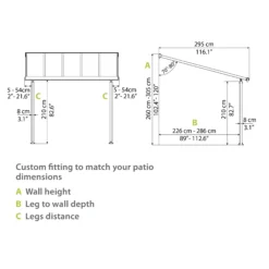 Palram - Canopia Olympia Grey Non-retractable Awning, (L)8.6m (H)3.05m (W)2.95m 18 Palram - Canopia Olympia Grey Non-retractable Awning, (L)8.6m (H)3.05m (W)2.95m -Gardens and Outdoor palram canopia olympia grey non retractable awning l 8 6m h 3 05m w 2 95m7290108134353 02t bq