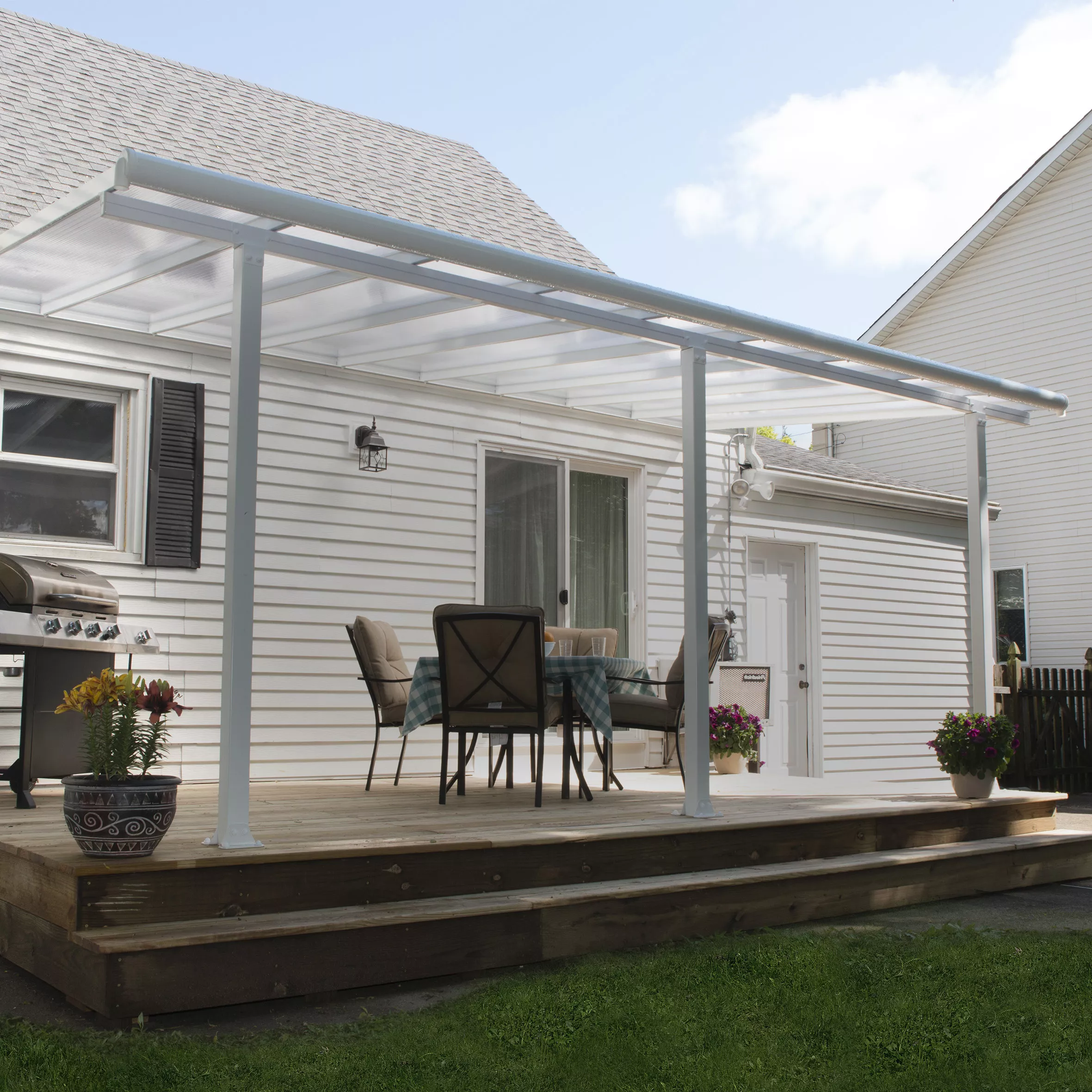 Palram - Canopia Olympia White Non-retractable Awning, (L)5.46m (H)3.05m (W)2.95m 5 Palram - Canopia Olympia White Non-retractable Awning, (L)5.46m (H)3.05m (W)2.95m - Image 3