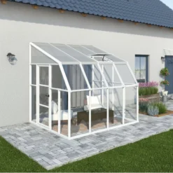 Palram - Canopia Rion 8x8 Pent Plastic Sun Room -Gardens and Outdoor palram canopia rion 8x8 pent plastic sun room7290108130133 01i bq