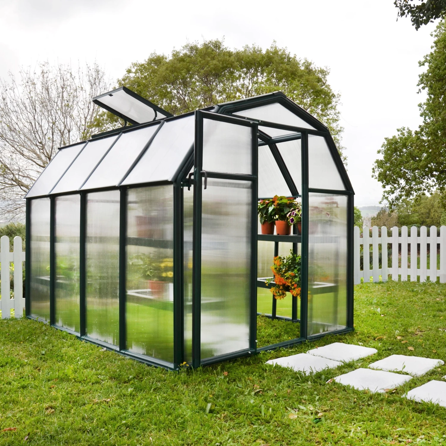 Palram - Canopia Rion Ecogrow Green 6x8 Greenhouse 3 Palram - Canopia Rion Ecogrow Green 6x8 Greenhouse