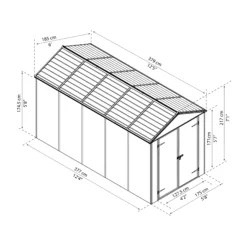 Palram - Canopia Rubicon 6x12 Apex Dark Grey Plastic Shed With Floor -Gardens and Outdoor palram canopia rubicon 6x12 apex dark grey plastic shed with floor7290108603422 01t BQ