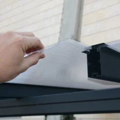 Palram - Canopia Sierra Grey Non-retractable Awning, (L)2.25m (H)3m (W)2.28m -Gardens and Outdoor palram canopia sierra grey non retractable awning l 2 25m h 3m w 2 28m7290108131307 05i bq