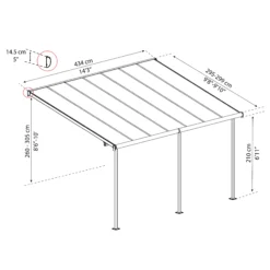 Palram - Canopia Sierra Grey Non-retractable Awning, (L)4.34m (H)3.05m (W)2.99m 15 Palram - Canopia Sierra Grey Non-retractable Awning, (L)4.34m (H)3.05m (W)2.99m -Gardens and Outdoor palram canopia sierra grey non retractable awning l 4 34m h 3 05m w 2 99m7290108130270 01t bq