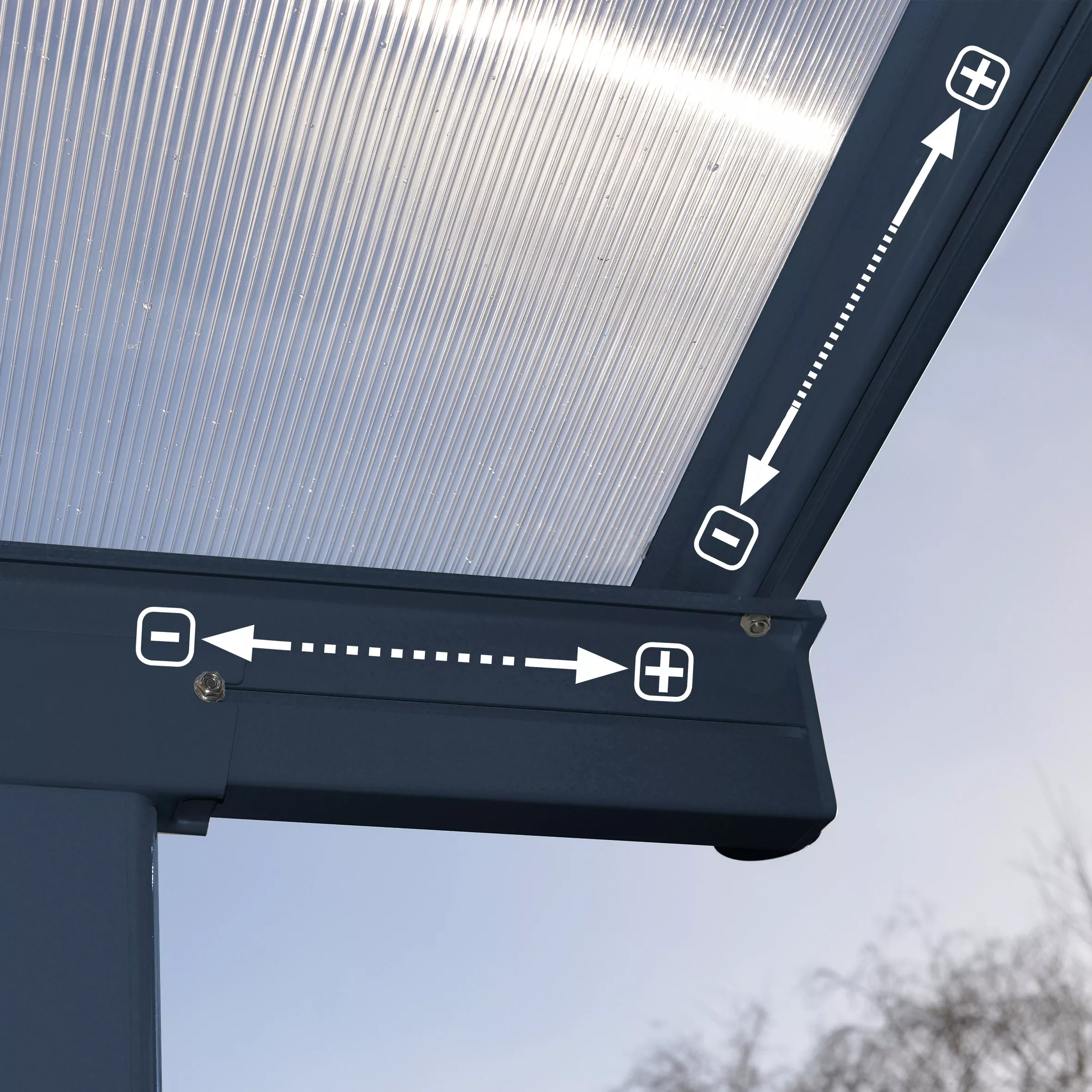 Palram - Canopia Sierra Grey Non-retractable Awning, (L)4.48m (H)3m (W)2.28m 6 Palram - Canopia Sierra Grey Non-retractable Awning, (L)4.48m (H)3m (W)2.28m - Image 4