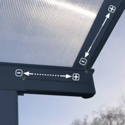 Palram - Canopia Sierra Grey Non-retractable Awning, (L)7.39m (H)3.05m (W)2.95m -Gardens and Outdoor palram canopia sierra grey non retractable awning l 7 39m h 3 05m w 2 95m7290108130614 02i bq