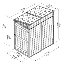 Palram - Canopia Skylight 4x6 Pent Dark Grey Plastic Shed With Floor -Gardens and Outdoor palram canopia skylight 4x6 pent dark grey plastic shed with floor7290108132717 01t BQ
