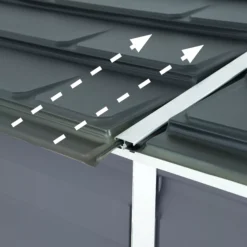 Palram - Canopia Skylight 4x6 Pent Dark Grey Plastic Shed With Floor -Gardens and Outdoor palram canopia skylight 4x6 pent dark grey plastic shed with floor7290108132717 05i BQ