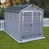 Palram - Canopia Skylight 6x10 Apex Dark Grey Plastic Shed With Floor -Gardens and Outdoor palram canopia skylight 6x10 apex dark grey plastic shed with floor7290103124076 01i BQ