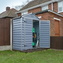 Palram - Canopia Skylight 6x3 Apex Dark Grey Plastic Shed With Floor -Gardens and Outdoor palram canopia skylight 6x3 apex dark grey plastic shed with floor7290103124069 02i BQ
