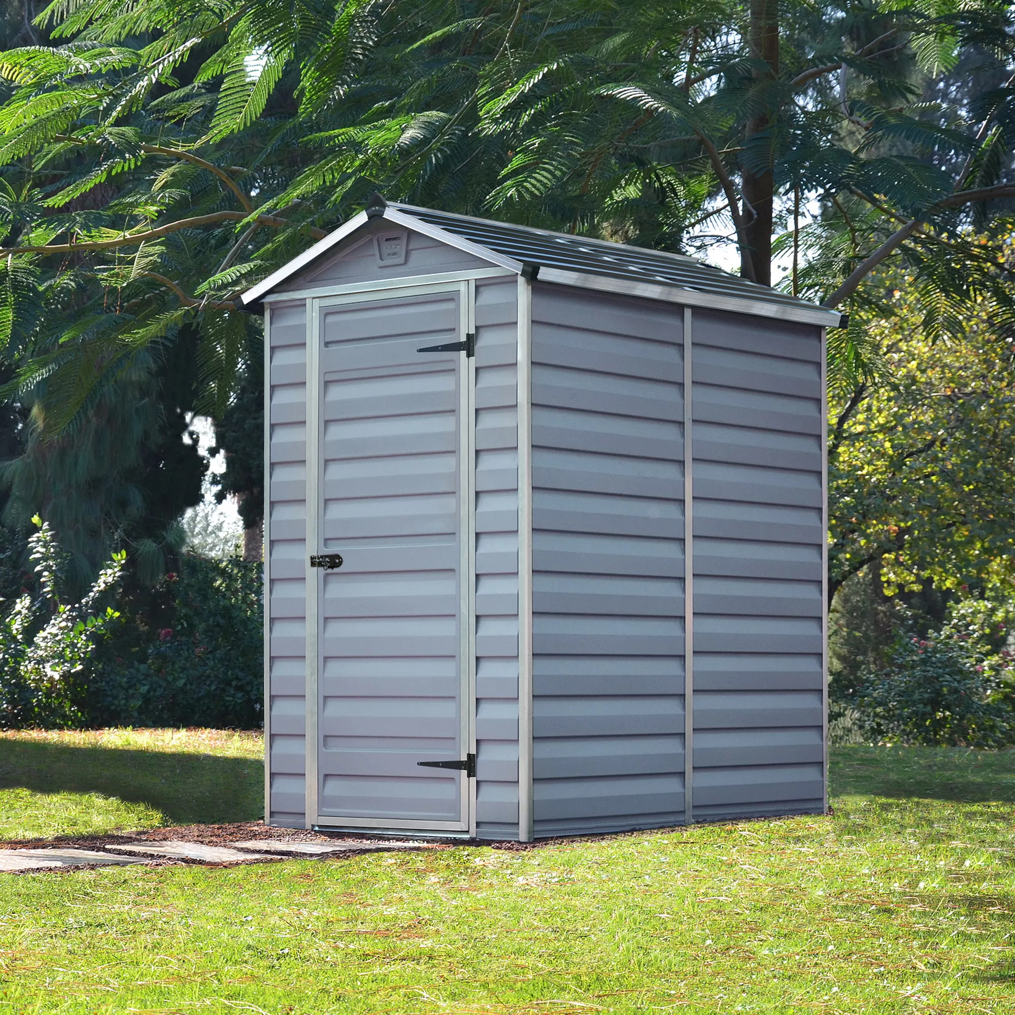 Palram - Canopia Skylight 6x4 Apex Dark Grey Plastic Shed With Floor 3 Palram - Canopia Skylight 6x4 Apex Dark Grey Plastic Shed With Floor