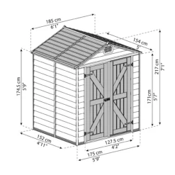 Palram - Canopia Skylight 6x5 Apex Tan Plastic Shed With Floor -Gardens and Outdoor palram canopia skylight 6x5 apex tan plastic shed with floor7290108131130 01t BQ