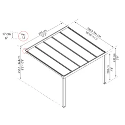 Palram - Canopia Stockholm Grey Non-retractable Awning, (L)3.7m (H)3.24m (W)3.41m -Gardens and Outdoor palram canopia stockholm grey non retractable awning l 3 7m h 3 24m w 3 41m7290108602517 01t bq