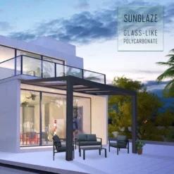 Palram - Canopia Stockholm Grey Non-retractable Awning, (L)3.7m (H)3.24m (W)3.41m -Gardens and Outdoor palram canopia stockholm grey non retractable awning l 3 7m h 3 24m w 3 41m7290108602517 02i bq