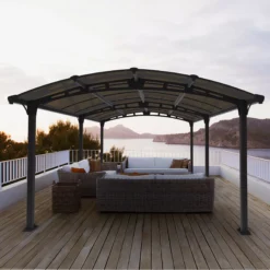 Palram - Canopia Tucson Grey Rectangular Gazebo, (W)5.02m (D)3.59m - Assembly Required