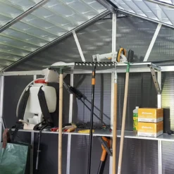 Palram - Canopia Yukon 11x13.1 Apex Dark Grey Plastic Shed -Gardens and Outdoor palram canopia yukon 11x13 1 apex dark grey plastic shed7290108137293 02i BQ