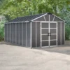 Palram - Canopia Yukon 11x17.2 Apex Dark Grey Plastic Shed -Gardens and Outdoor palram canopia yukon 11x17 2 apex dark grey plastic shed7290108139273 01i BQ