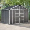 Palram - Canopia Yukon 11x9 Apex Dark Grey Plastic Shed -Gardens and Outdoor palram canopia yukon 11x9 apex dark grey plastic shed7290108137590 01i BQ