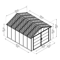 Palram - Canopia Yukon With Floor 11x13.1 Apex Dark Grey Plastic Shed With Floor -Gardens and Outdoor palram canopia yukon with floor 11x13 1 apex dark grey plastic shed with floor7290108137316 01t BQ
