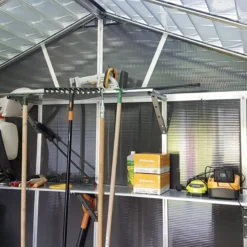 Palram - Canopia Yukon With Floor 11x13.1 Apex Dark Grey Plastic Shed With Floor -Gardens and Outdoor palram canopia yukon with floor 11x13 1 apex dark grey plastic shed with floor7290108137316 02i BQ