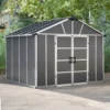 Palram - Canopia Yukon With Floor 11x9 Apex Dark Grey Plastic Shed With Floor -Gardens and Outdoor palram canopia yukon with floor 11x9 apex dark grey plastic shed with floor7290108137309 01i BQ