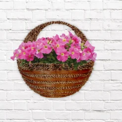 Panacea Fern & Rope Natural Semi-circle Rattan Hanging Basket, 40cm -Gardens and Outdoor panacea fern rope natural semi circle rattan hanging basket 40cm0093432815366 01i BQ