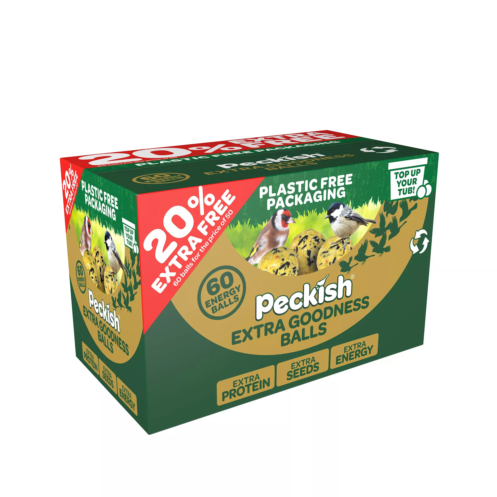 Peckish Extra Goodness Fat Ball All Seasons Energy Balls 4.2kg, Pack Of 60 3 Peckish Extra Goodness Fat Ball All Seasons Energy Balls 4.2kg, Pack Of 60