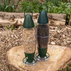 Peckish Plastic Seed & Nyger Green Hanging Bird Feeder 0.6L -Gardens and Outdoor peckish plastic seed nyger green hanging bird feeder 0 6l5060235442162 02c