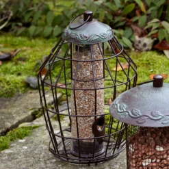 Peckish Secret Garden Steel Seed Green Squirrel Proof Bird Feeder 0.7L -Gardens and Outdoor peckish secret garden steel seed green squirrel proof bird feeder 0 7l5060235442605 02c